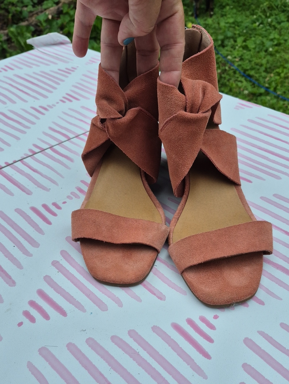 Suede wedge sandals, Lucky Brand Tammanee